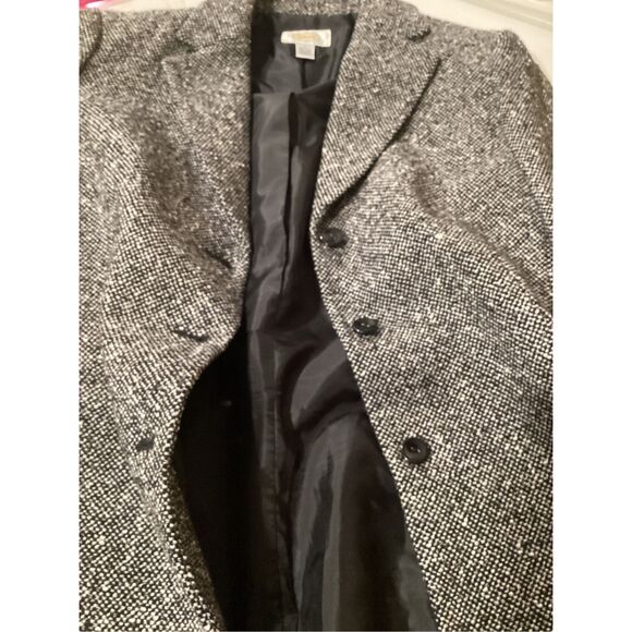 Talbots Wool Blend Tweed Blazer Jacket Sz 6 Lined Black White Business - Picture 6 of 8